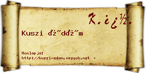 Kuszi Ádám névjegykártya